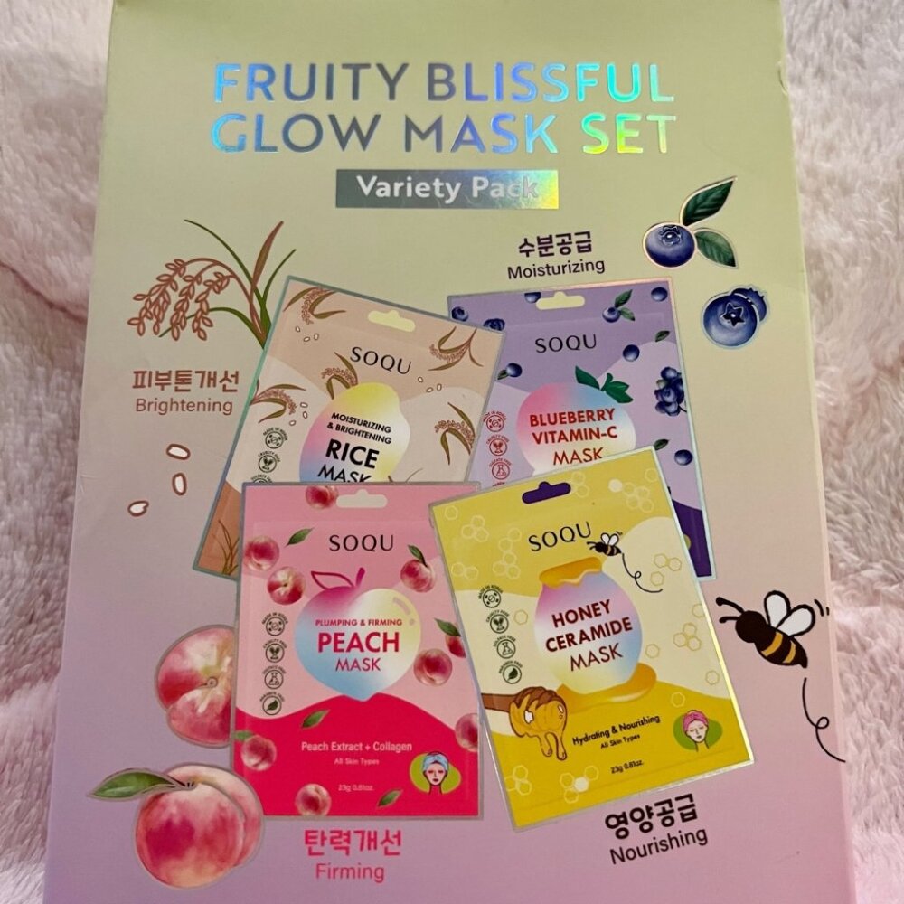SOQU Fruity Blissful Glow Mask Set - 12 Masks Variety Pack